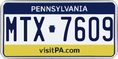 PA license plate MTX7609