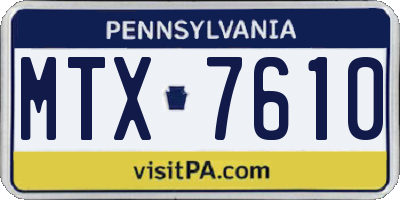 PA license plate MTX7610