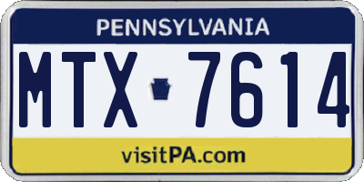 PA license plate MTX7614