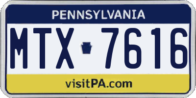 PA license plate MTX7616
