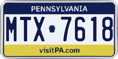 PA license plate MTX7618