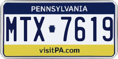 PA license plate MTX7619