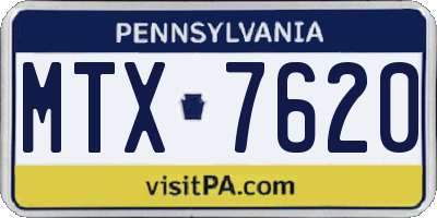 PA license plate MTX7620