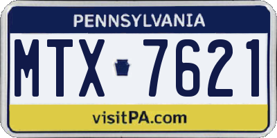PA license plate MTX7621