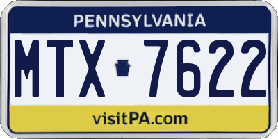 PA license plate MTX7622