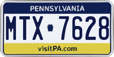 PA license plate MTX7628