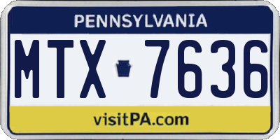 PA license plate MTX7636