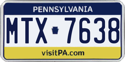 PA license plate MTX7638
