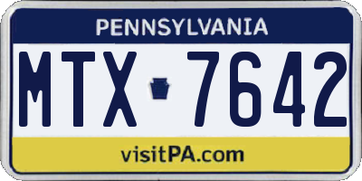PA license plate MTX7642