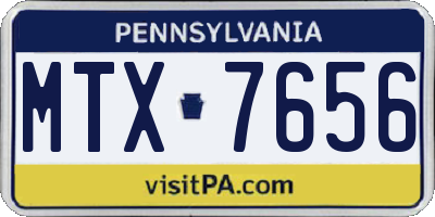 PA license plate MTX7656