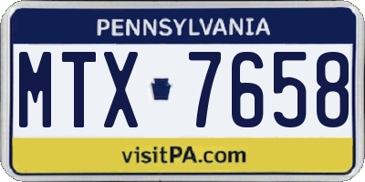 PA license plate MTX7658