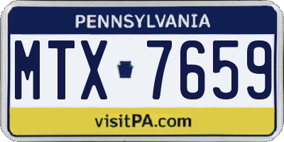 PA license plate MTX7659