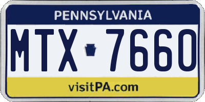 PA license plate MTX7660