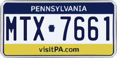 PA license plate MTX7661