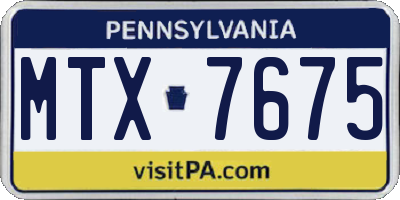 PA license plate MTX7675