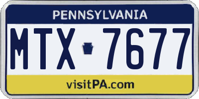 PA license plate MTX7677