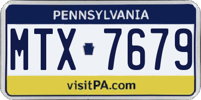 PA license plate MTX7679