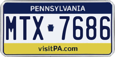 PA license plate MTX7686
