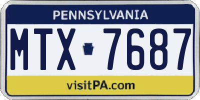 PA license plate MTX7687