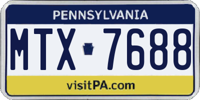 PA license plate MTX7688