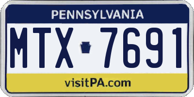 PA license plate MTX7691