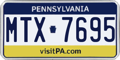 PA license plate MTX7695