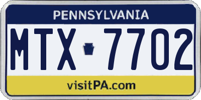 PA license plate MTX7702
