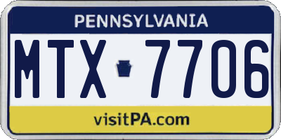 PA license plate MTX7706