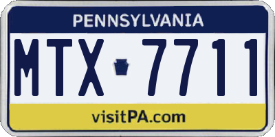 PA license plate MTX7711