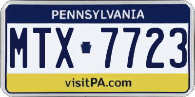 PA license plate MTX7723