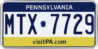 PA license plate MTX7729