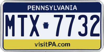 PA license plate MTX7732