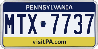 PA license plate MTX7737