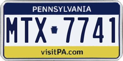 PA license plate MTX7741