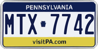 PA license plate MTX7742