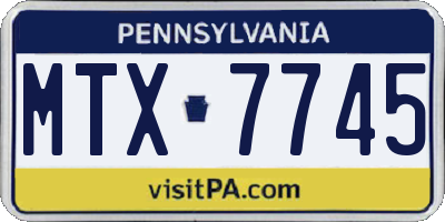PA license plate MTX7745