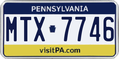 PA license plate MTX7746