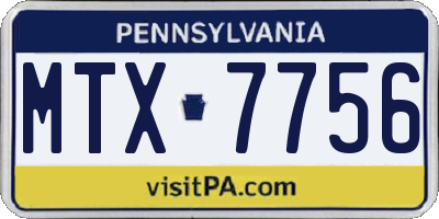 PA license plate MTX7756