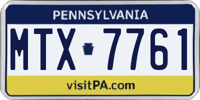 PA license plate MTX7761