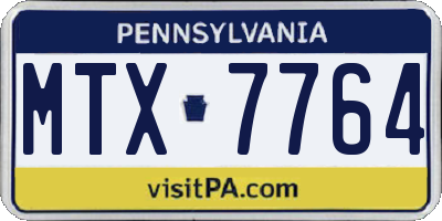 PA license plate MTX7764