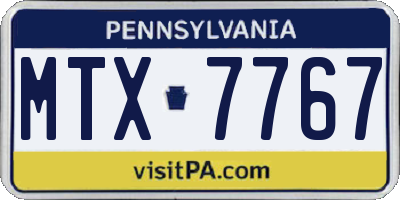 PA license plate MTX7767