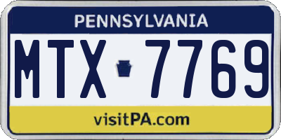 PA license plate MTX7769