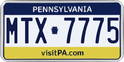 PA license plate MTX7775