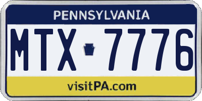 PA license plate MTX7776