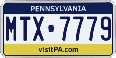 PA license plate MTX7779