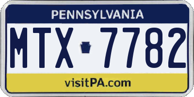 PA license plate MTX7782