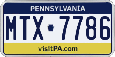 PA license plate MTX7786
