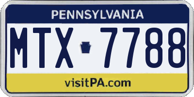 PA license plate MTX7788