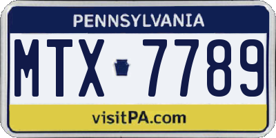 PA license plate MTX7789
