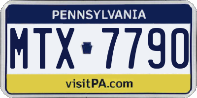 PA license plate MTX7790